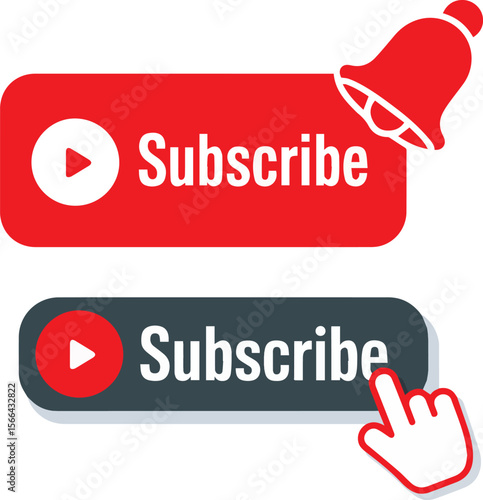 Subscribe button youtube channel reminder notification bell click icon vector design art