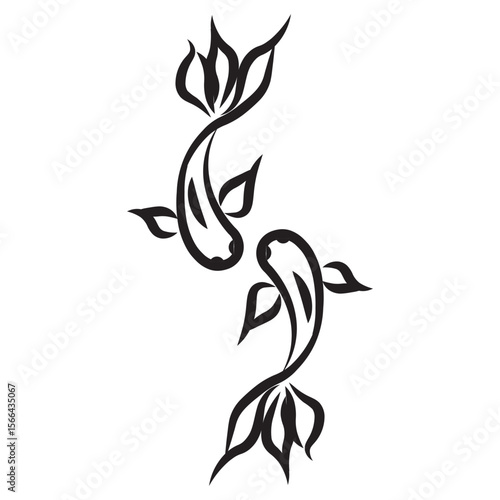 Animal line icon. koi fish line ikon