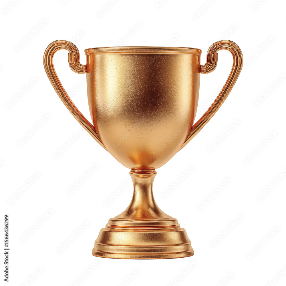 Golden Trophy Award on Isolated Background for Recognition and Achievement Golden Trophy Award on Isolated Background for Recognition and Achievement