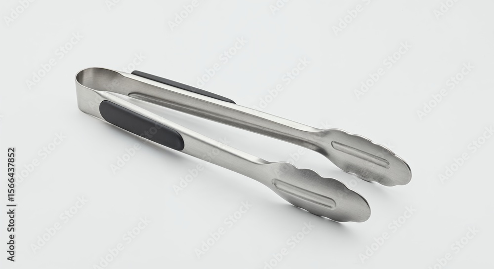 Salad tongs isolated on white, smooth handles and grip detail, centered high-res product image Salad tongs isolated on white, smooth handles and grip detail, centered high-res product image