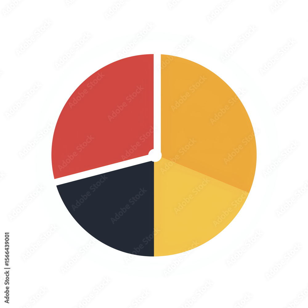 Fototapeta premium Flat Icon of Pie Chart with Segments - Business Data