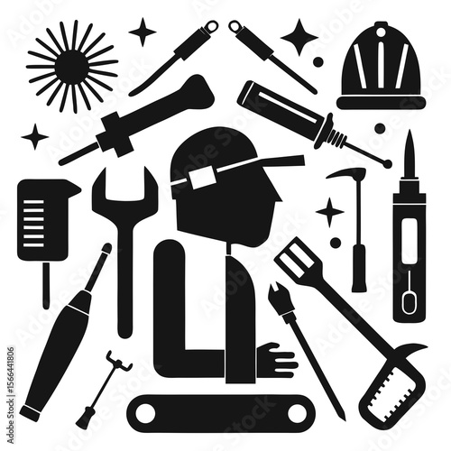 Perfect Vector Collection Of Welding Tools Silhouettes For Use Graphics Websites And Apps Designs On White Background