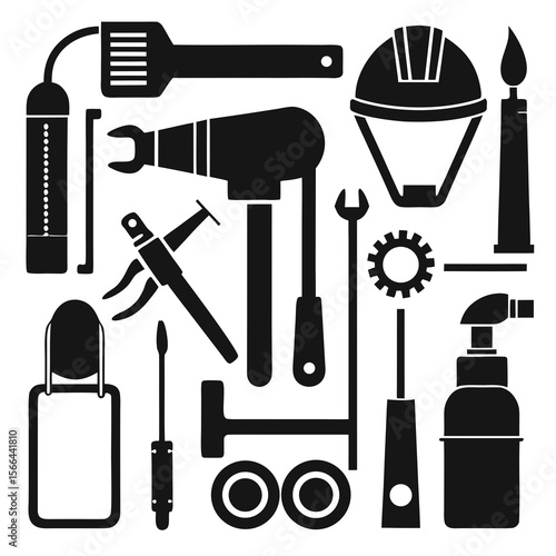 Perfect Vector Collection Of Welding Tools Silhouettes For Use Graphics Websites And Apps Designs On White Background