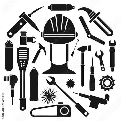 Perfect Vector Collection Of Welding Tools Silhouettes For Use Graphics Websites And Apps Designs On White Background