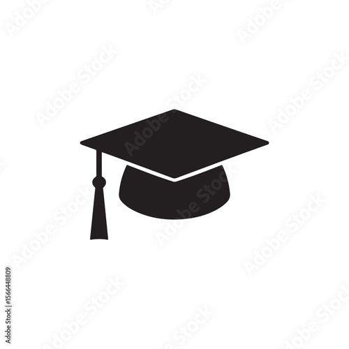 Wallpaper Mural A simple black silhouette of a graduation cap with a tassel representing academic achievement and commencement ceremonies Torontodigital.ca