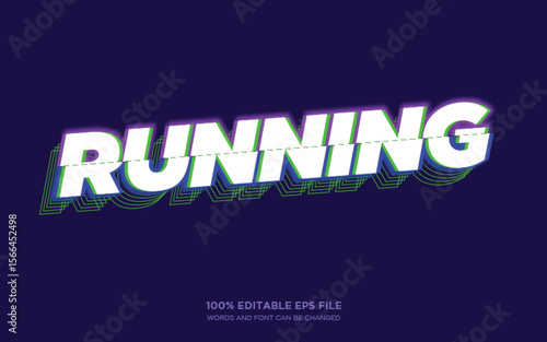 Running Faster editable text style effect	
