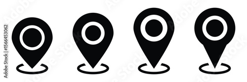 Location pin icon. Map pin place marker. Location icon. Map marker pointer icon set.
