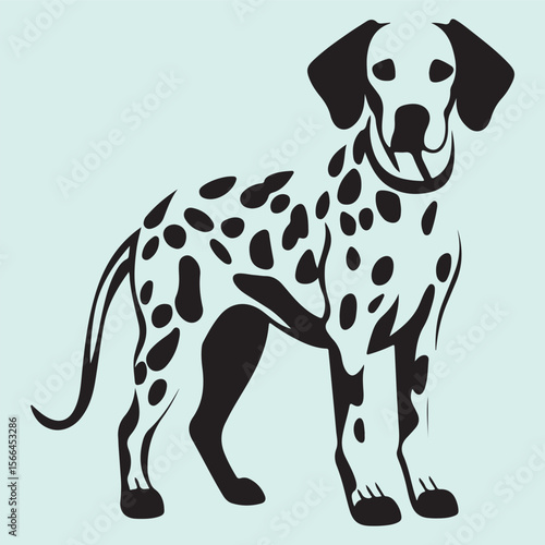 Running Dalmatian Silhouette Vector Pet Animal Clipart