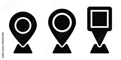 Map pointers, Map pin, Location mark icons on white background