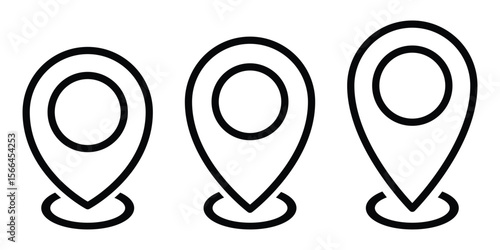Location pin icon vector illustration. Modern map marker collection. Isolated location pin icon, Black map marker