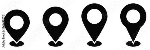 Pin drop icon, Waypoint icon, Geo tag icon, Location marker symbol
