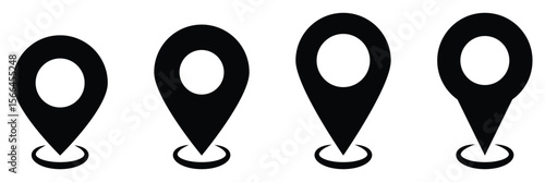 Address pin icon, Route point icon, Compass location icon, Travel point marker