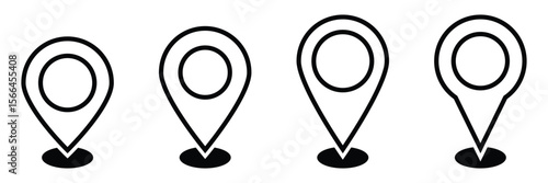 Address pin icon, Route point icon, Compass location icon, Travel point marker