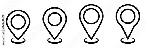 Address pin icon, Route point icon, Compass location icon, Travel point marker