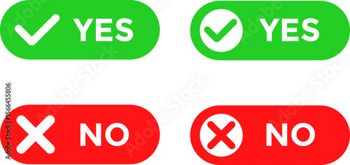 yes and no buttons. do and don't button. right and wrong sign