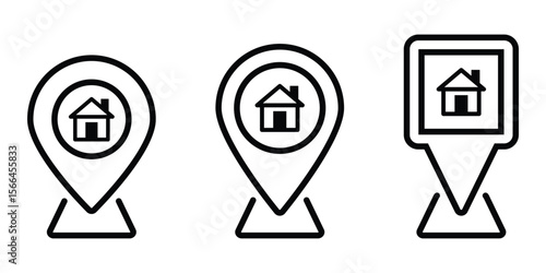 Map pin icon set vector illustration isolated on white background