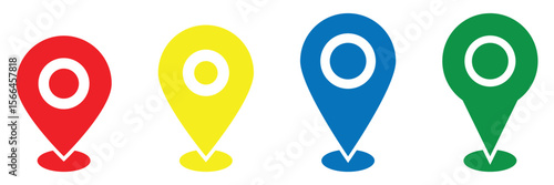 Map marker icon vector set. Location map icon vector, location symbol
