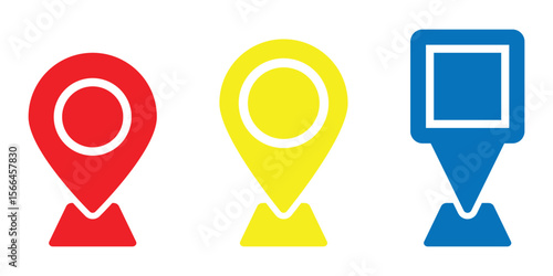 Map marker icon vector set. Location map icon vector, location symbol