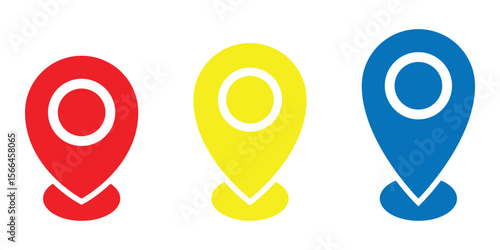 Map marker icon vector set. Location map icon vector, location symbol