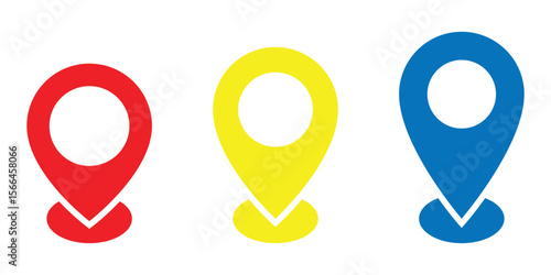 Map marker icon vector set. Location map icon vector, location symbol