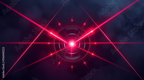 Red Laser Beams Abstract Illustration