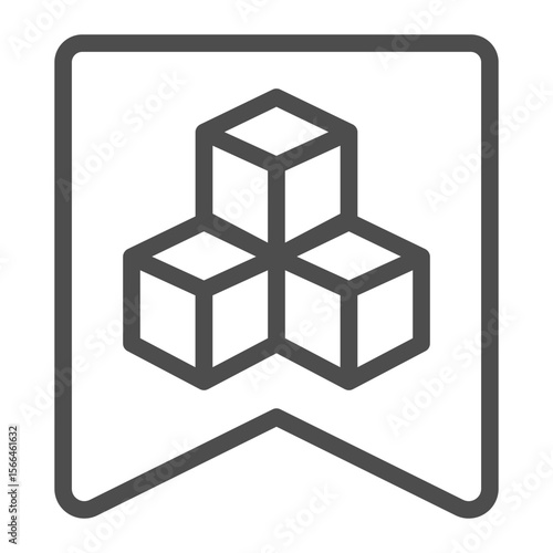 Token bookmark line icon, NFT multiverse concept. Vector graphics. Crypto asset link sign on white background, outline style icon for mobile or web design.