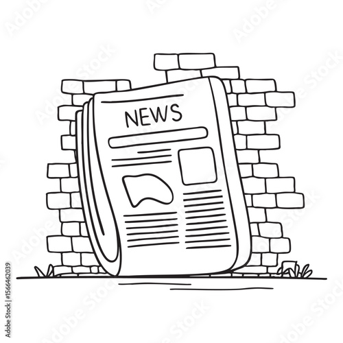 A newsstand placed beside a wall covered in graffiti