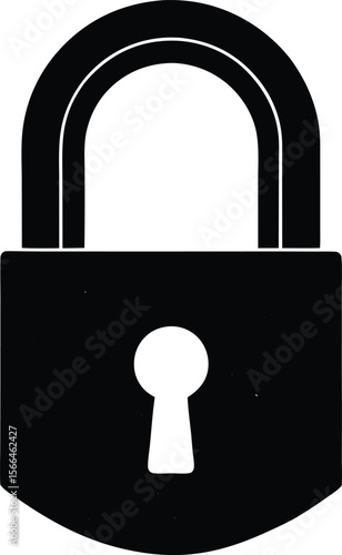 Secure Padlock Icon for Security and Protection Concepts,  Minimalist Digital Safety Symb. new 2025 trendy