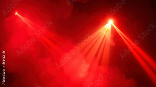 Red Stage Lights and Beams