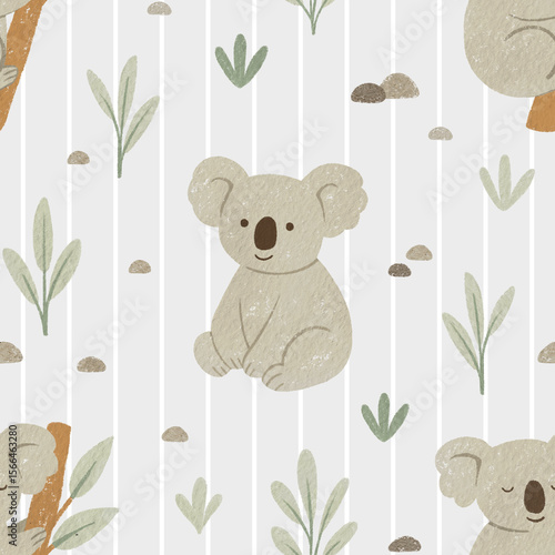 Photography Australian animals seamless pattern design. Repeat pattern