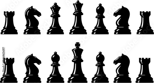 Complete set of chess pieces
