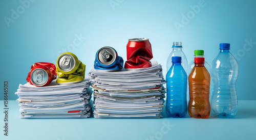 Keep America Beautiful Week: Recyclable Materials - Paper, Aluminum Cans, and Plastic Bottles for Recycling