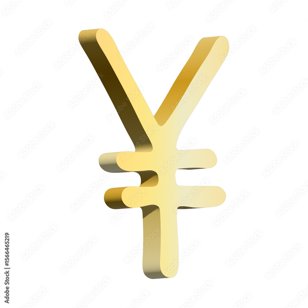 Obraz premium 3d yen currency symbol. Single element for design