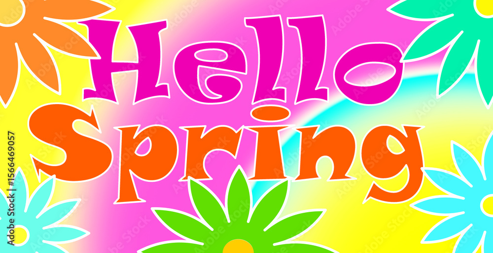 Obraz premium Poster, spring, colorful and fun floral background.