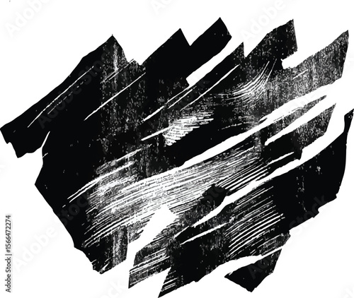 Abstract monochrome illustration of radiating lines converging towards a central black circle