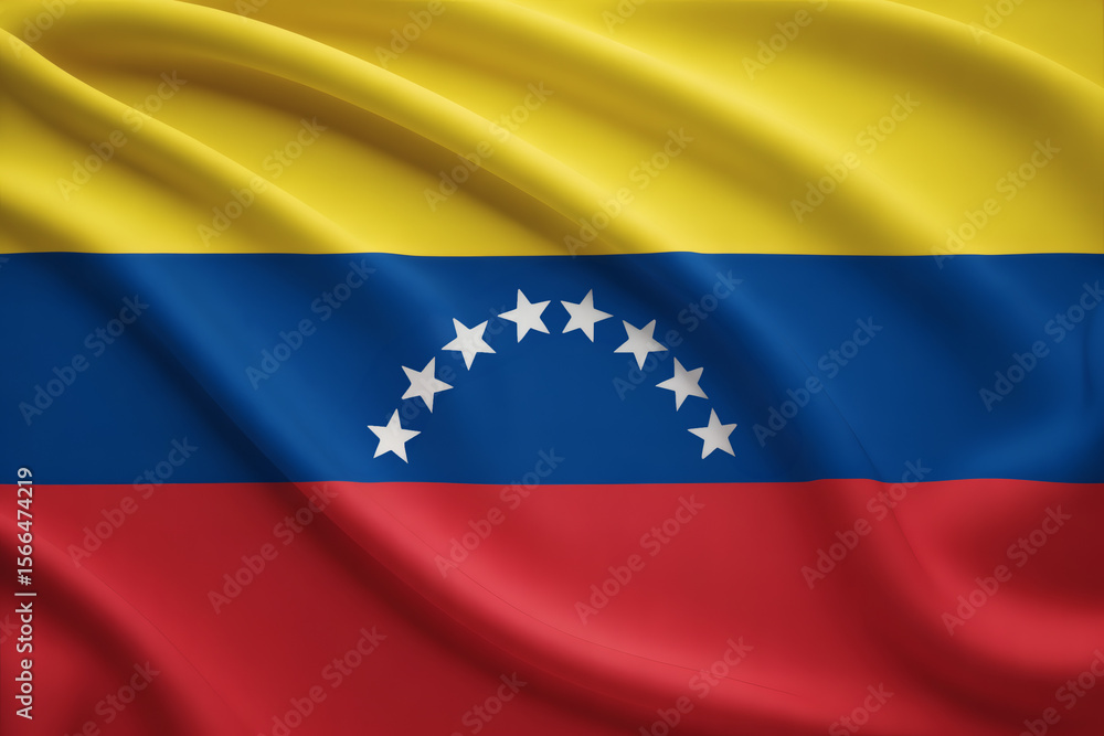 Fototapeta premium Waving Venezuelan Flag Background - Vibrant Colors and Symbolic Stars