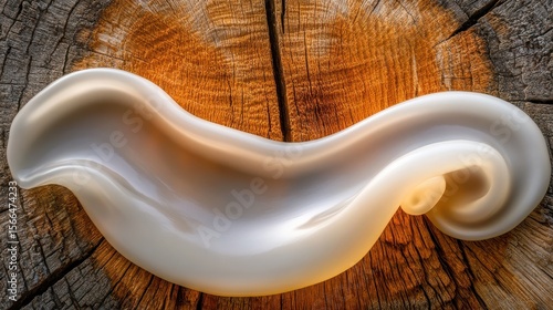 Elegant Abstract Shape Displayed on Natural Wooden Surface