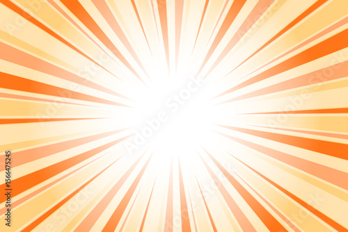 Pumpkin orange sunburst background. Abstract sun light rays background. 