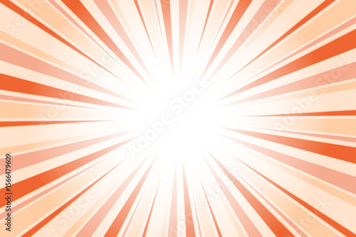 Rumba orange sunburst background. Abstract sun light rays background. 