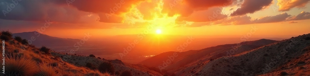 Fototapeta premium A majestic sunrise over the ancient land of Israel, symbolizing divine presence and the enduring spirit of the nation , prayer, blessing, light