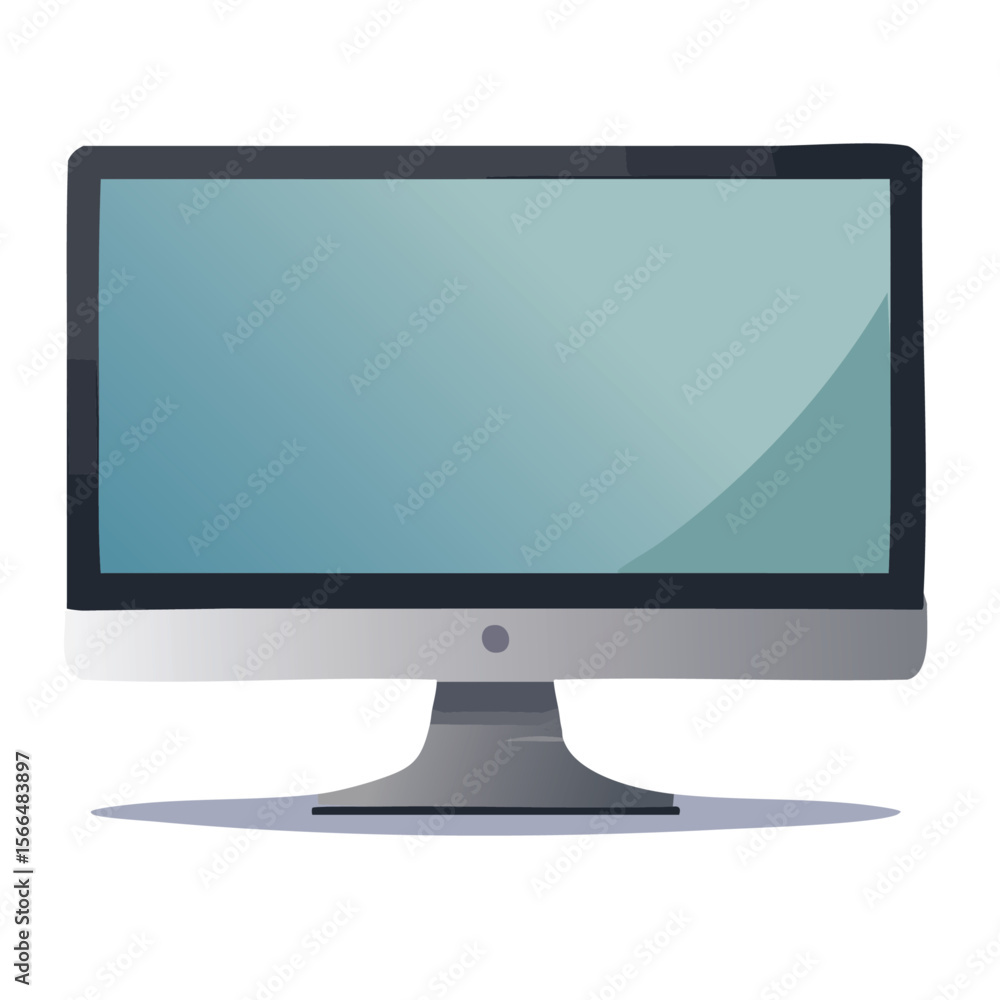 Flat Screen Computer Monitor Vector Illustration – Minimalist Design in CMYK Flat Screen Computer Monitor Vector Illustration – Minimalist Design in CMYK