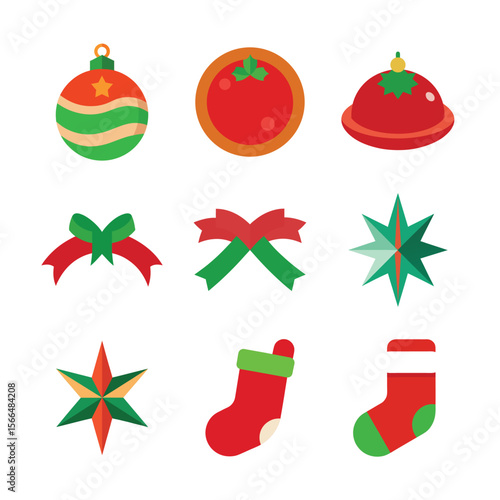 set of Christmas day vector art element 