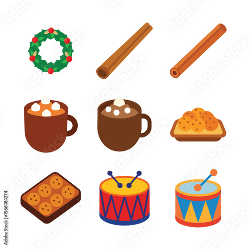 set of Christmas day vector art element 