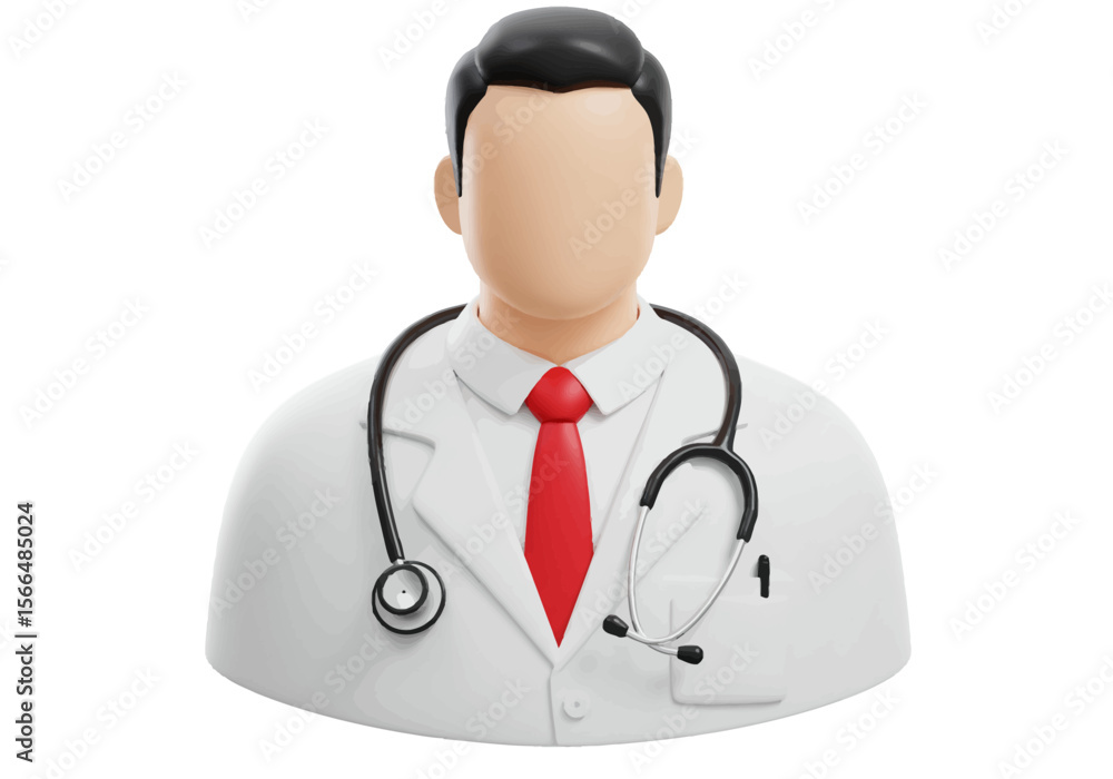 Fototapeta premium A professional medical practitioner wearing a white coat and stethoscope signifying healthcare and patient care services