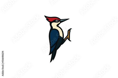 Woodpecker Illustration on White Background