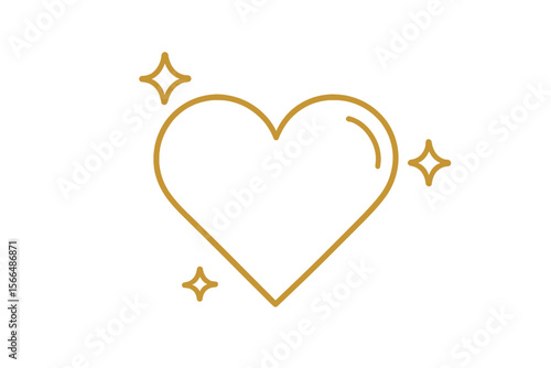 Heart symbol with sparkles representing love and affection in a minimalist design