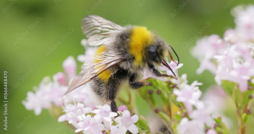 custom made wallpaper toronto digitalBumblebee collects flower nectar at sunny day. Bumble bee in macro shot in slow motion.
