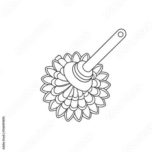 Toilet Brush Outline Coloring Page
