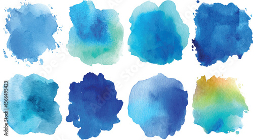 Color highlight stripes, banners drawn with markers. Set of watercolor circles brash multicolored. brush strokes. Vector illustration. Vector water color texture transparent background