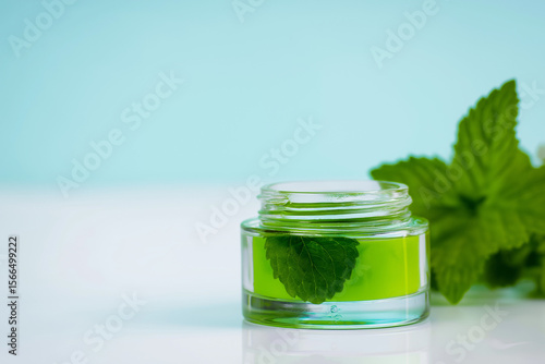 loe vera cream, green cosmetic cream with mint